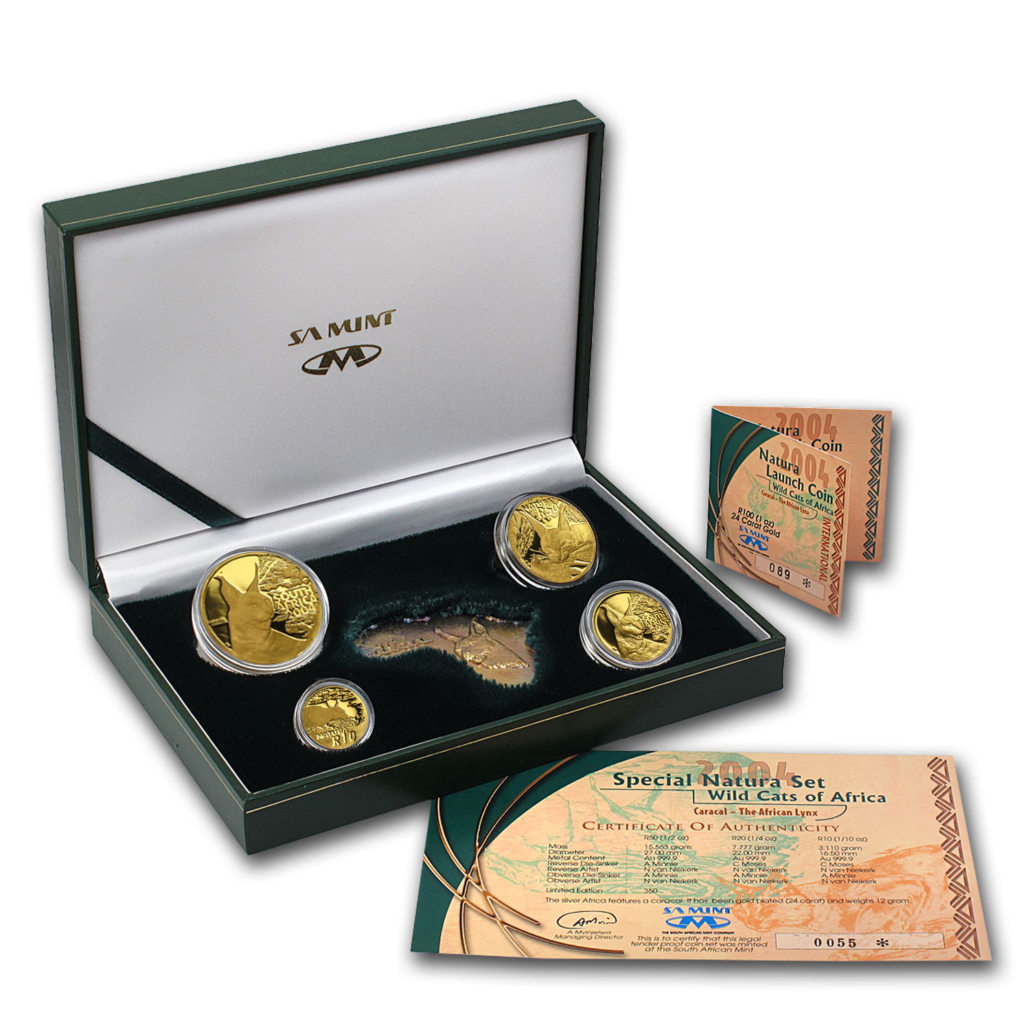 2004 South Africa 4-Coin Gold Natura Lynx Proof Set | eBay